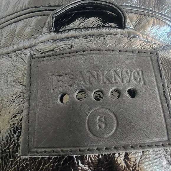 BLANK NYC Women's Patent Leather PUNK BIKER Jacket - Size Small - Picture 8 of 13